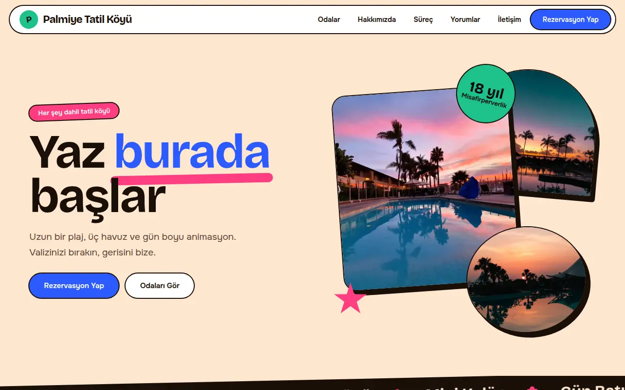 Butik Şehir Oteli Web Sitesi — Palmiye Tatil Köyü